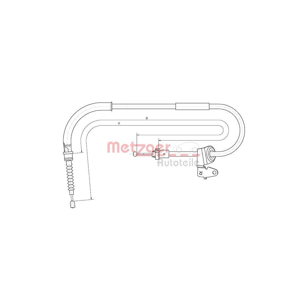 Seilzug, Feststellbremse METZGER 10.4304 f&uuml;r MINI, hinten rechts