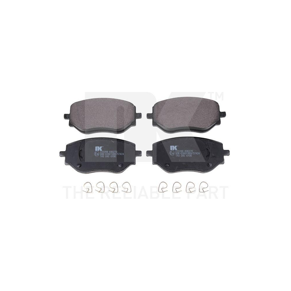 Bremsbelagsatz, Scheibenbremse NK 222299 f&uuml;r NISSAN RENAULT DACIA, Vorderachse