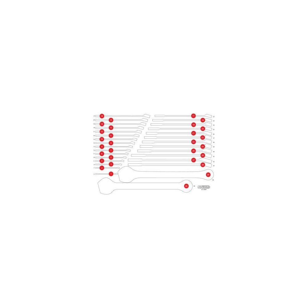 Schaumstoffeinlage, Sortimentskasten KS TOOLS 811.0030-97 f&uuml;r