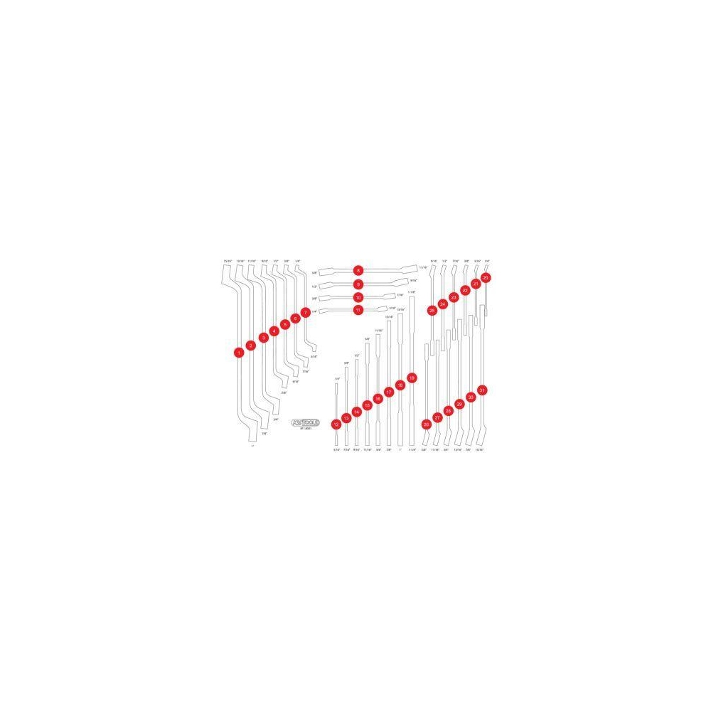 Schaumstoffeinlage, Sortimentskasten KS TOOLS 811.0031-97 f&uuml;r