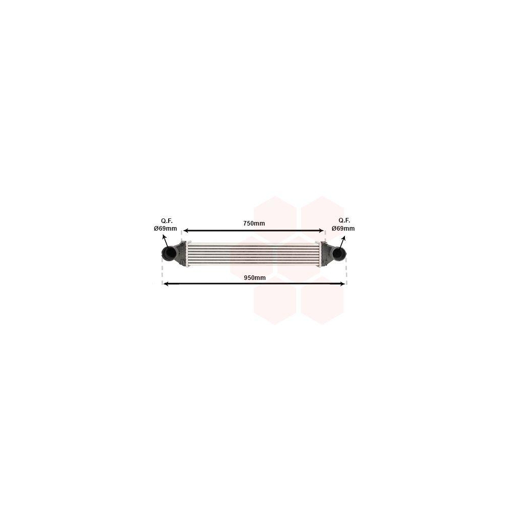 Ladeluftkühler VAN WEZEL 30004368 für MERCEDES-BENZ