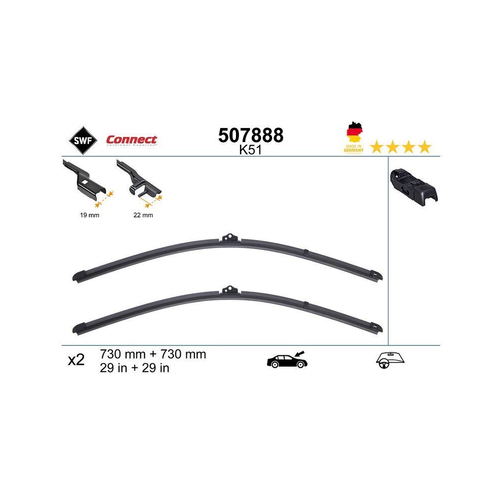 Wischblatt SWF 507888 CONNECT MADE IN GERMANY für, vorne