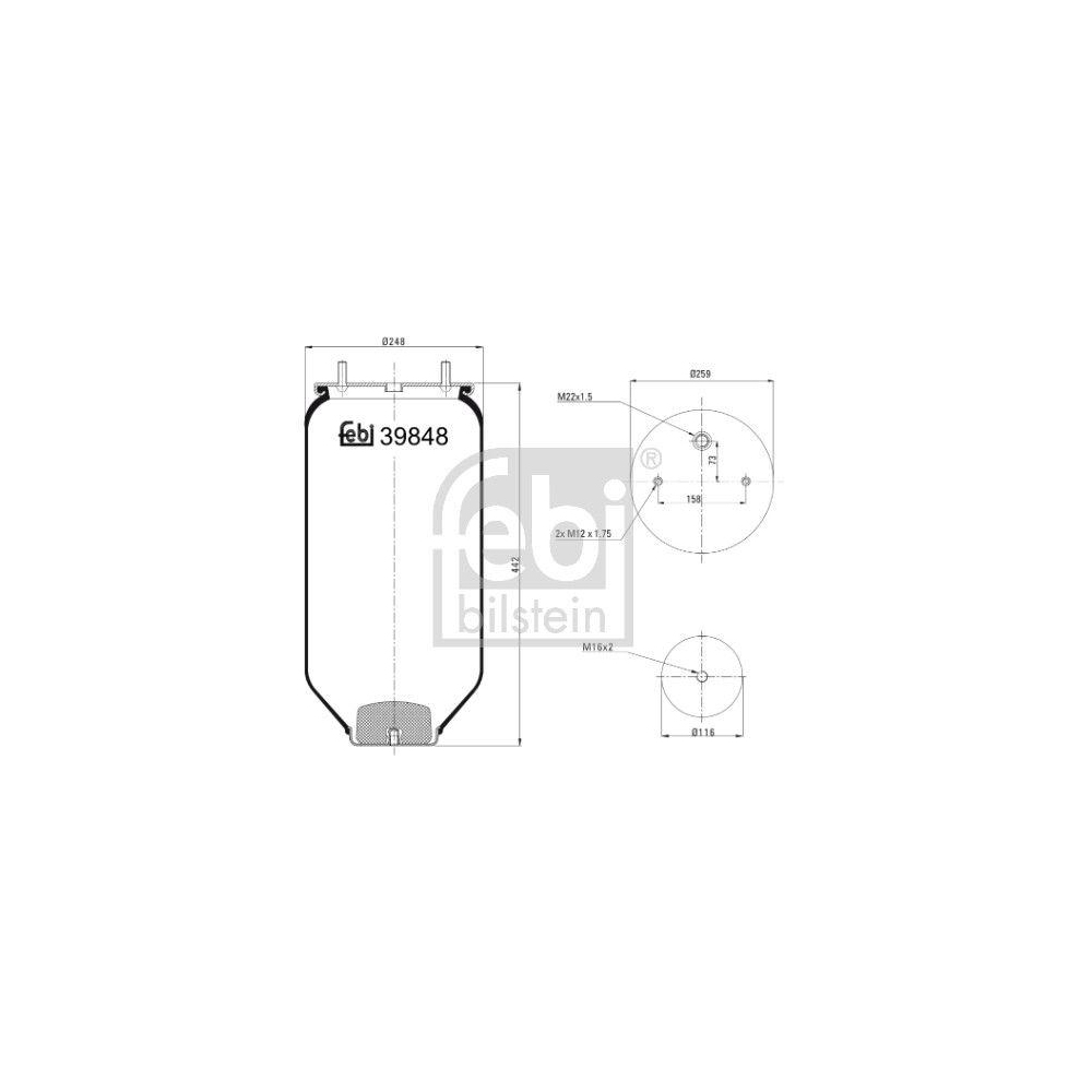 Federbalg, Luftfederung FEBI BILSTEIN 39848 für SAF