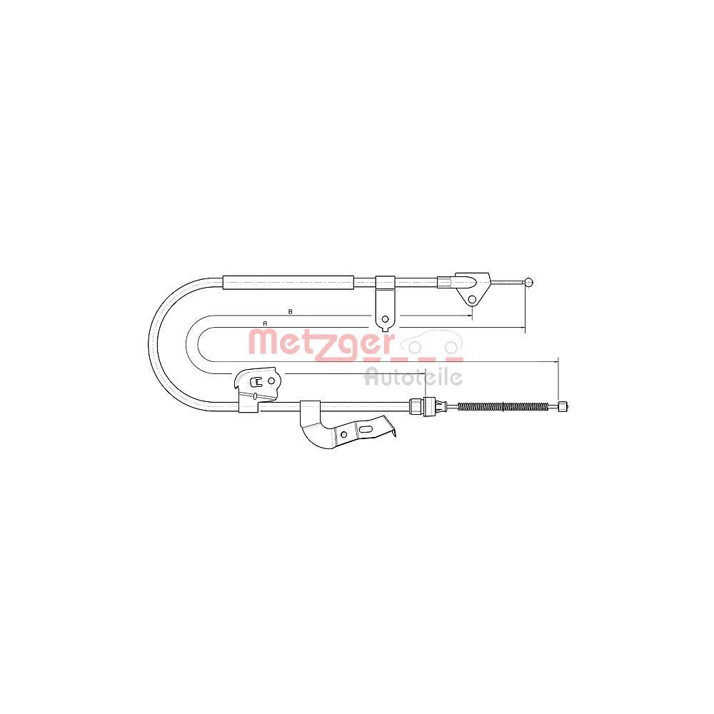 Seilzug, Feststellbremse METZGER 10.4511 f&uuml;r CITRO&Euml;N, hinten links