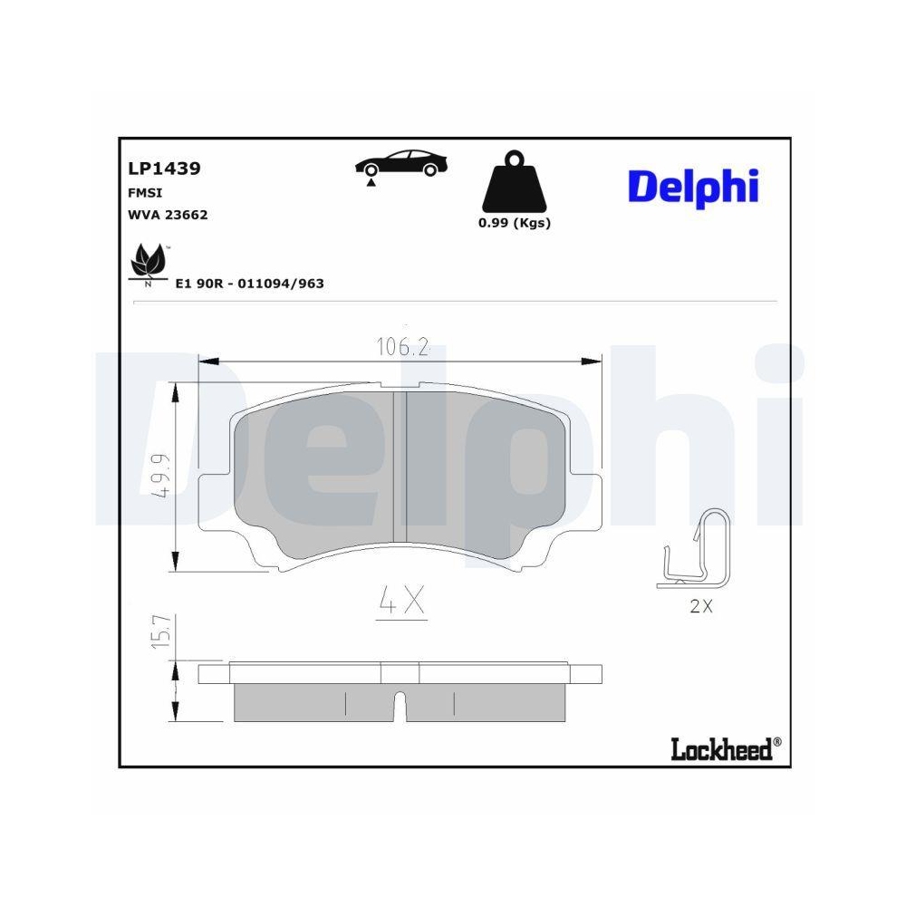 DELPHI LP1439 Bremsbelagsatz, Scheibenbremse f&uuml;r SUZUKI WULING (SGMW)