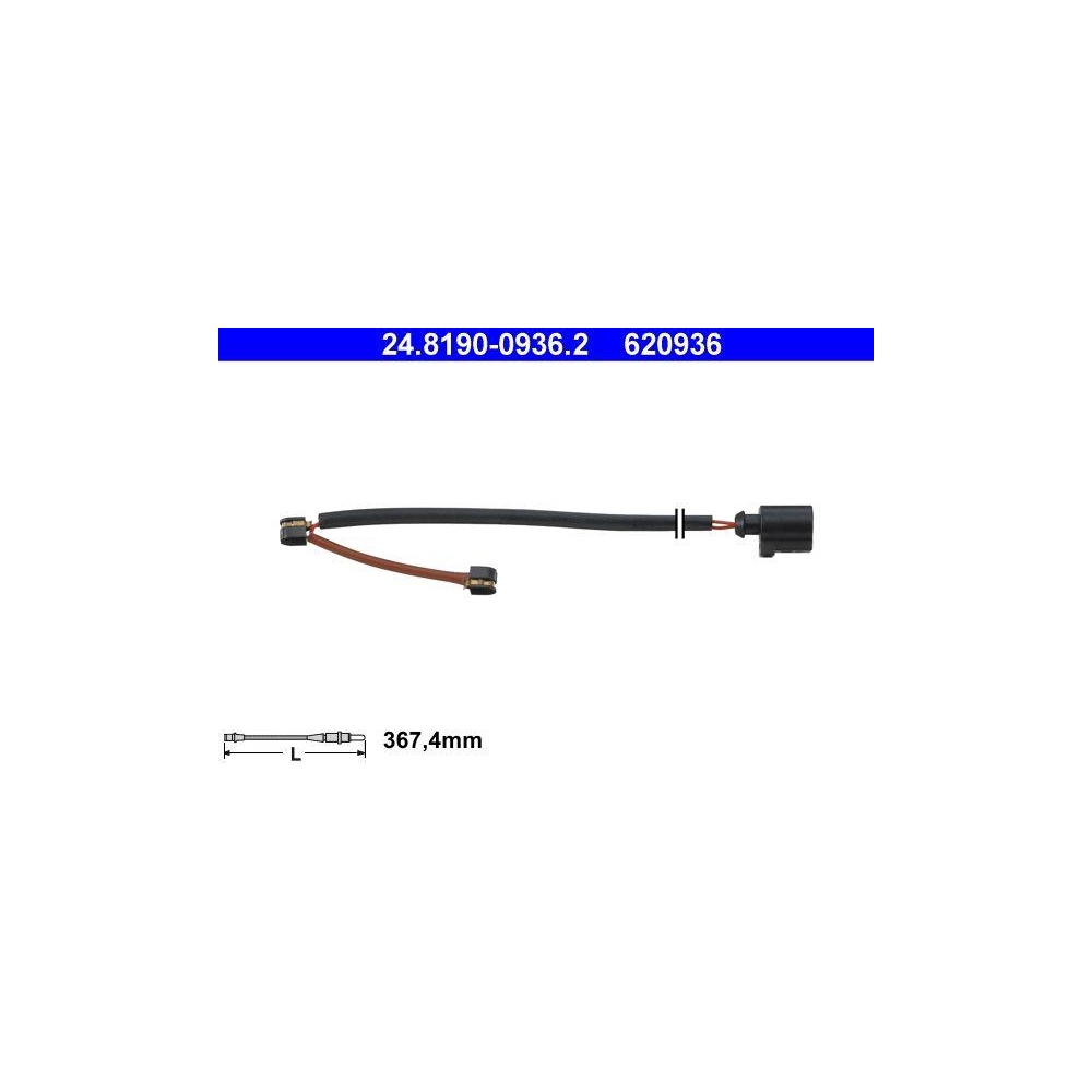 Warnkontakt, Bremsbelagverschlei&szlig; ATE 24.8190-0936.2 f&uuml;r PORSCHE VAG