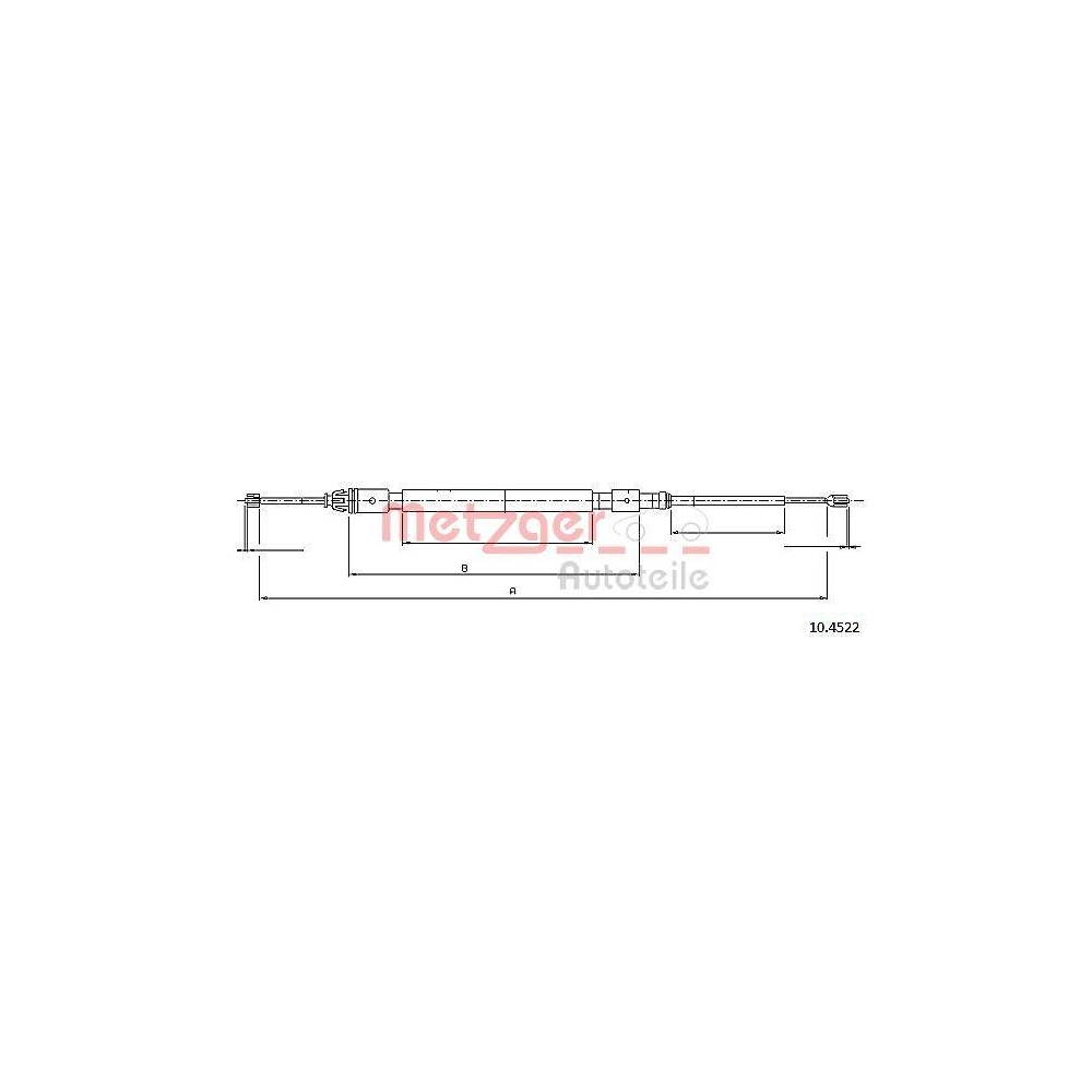 Seilzug, Feststellbremse METZGER 10.4522 f&uuml;r CITRO&Euml;N, hinten links