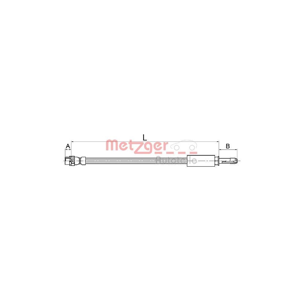 Bremsschlauch METZGER 4110145 GREENPARTS f&uuml;r BMW, Hinterachse links