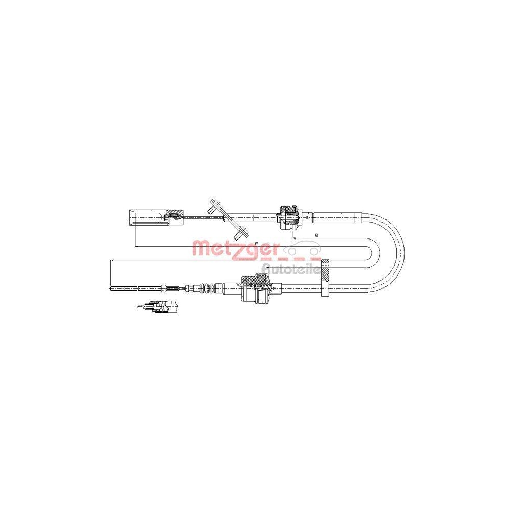 Seilzug, Kupplungsbet&auml;tigung METZGER 492.10 f&uuml;r FIAT