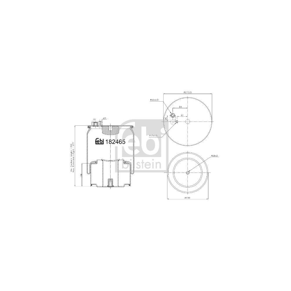 Federbalg, Luftfederung FEBI BILSTEIN 184254 für MAN, Hinterachse links