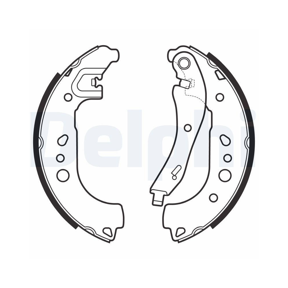 DELPHI LS2149 Bremsbackensatz f&uuml;r AUDI SEAT SKODA VW, Hinterachse
