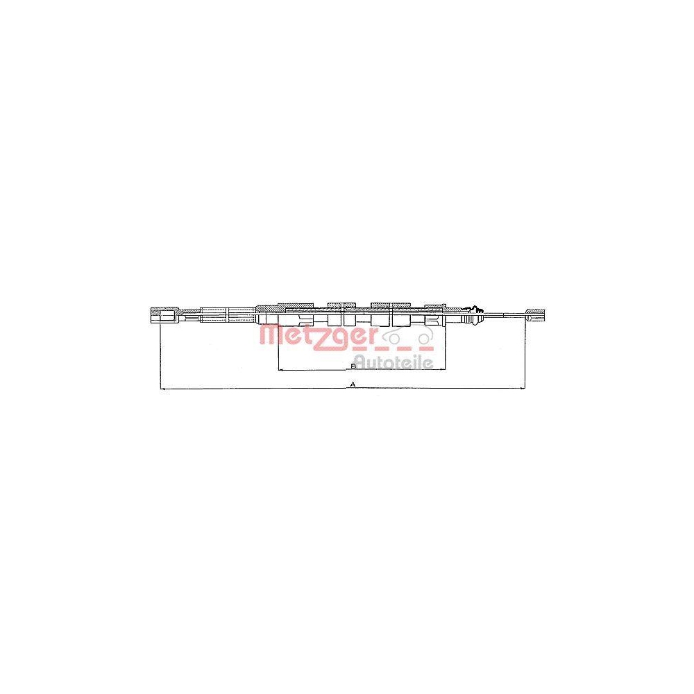 Seilzug, Feststellbremse METZGER AUTOTEILE 10.739 f&uuml;r VW, hinten links
