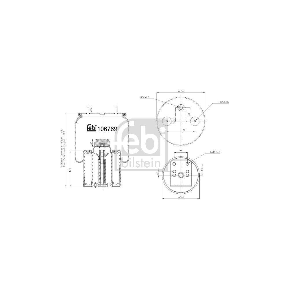 FEBI BILSTEIN Federbalg, Luftfederung 106769 für BPW