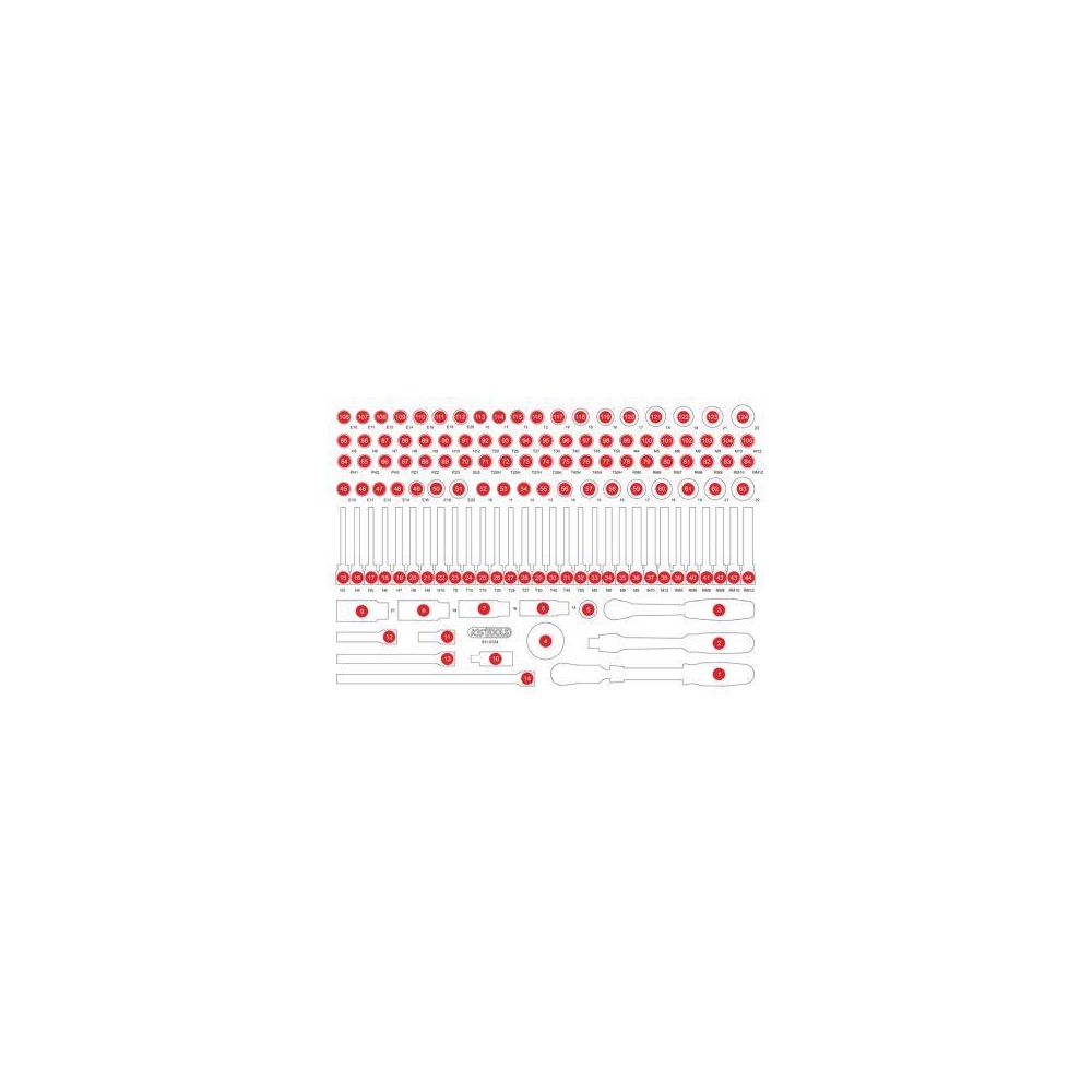 Schaumstoffeinlage, Sortimentskasten KS TOOLS 811.0124-97 für