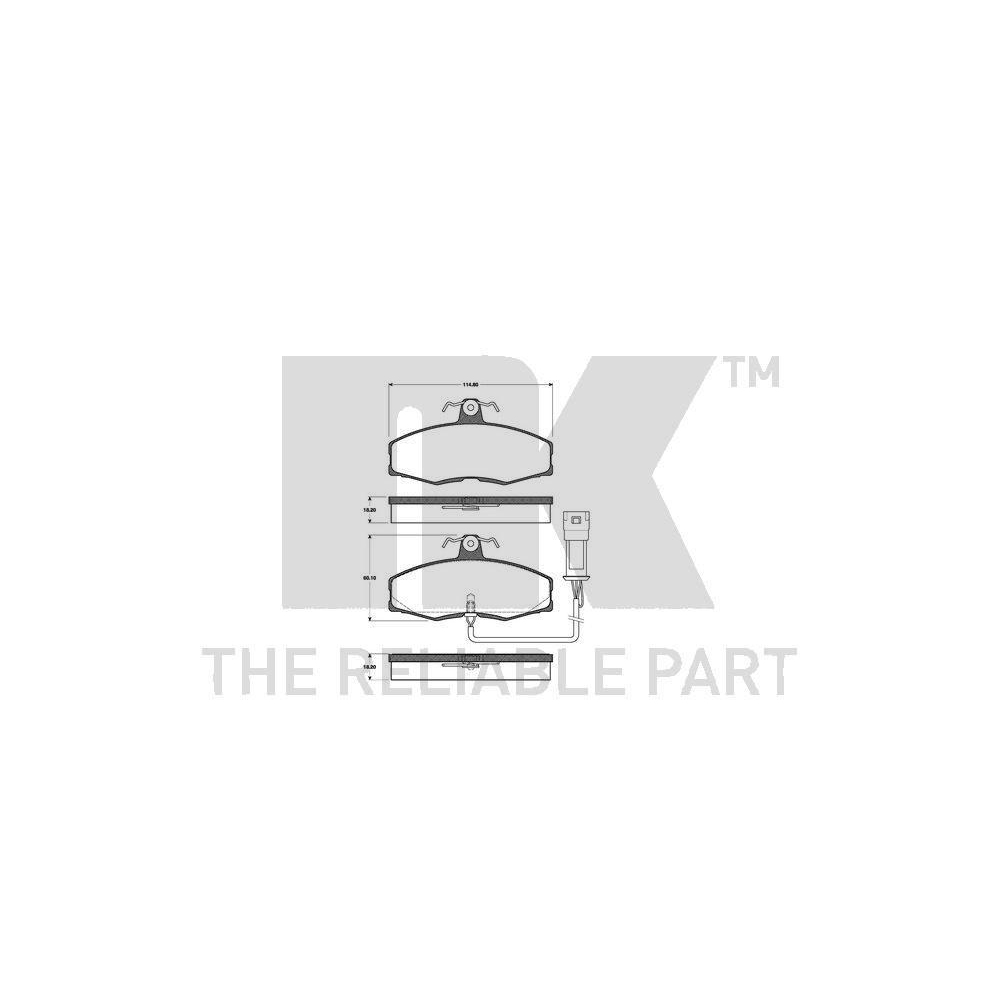 Bremsbelagsatz, Scheibenbremse NK 222502 f&uuml;r FORD, Vorderachse