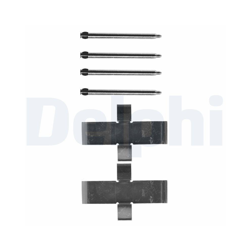 DELPHI LX0107 Zubehörsatz, Scheibenbremsbelag für VW, Vorderachse