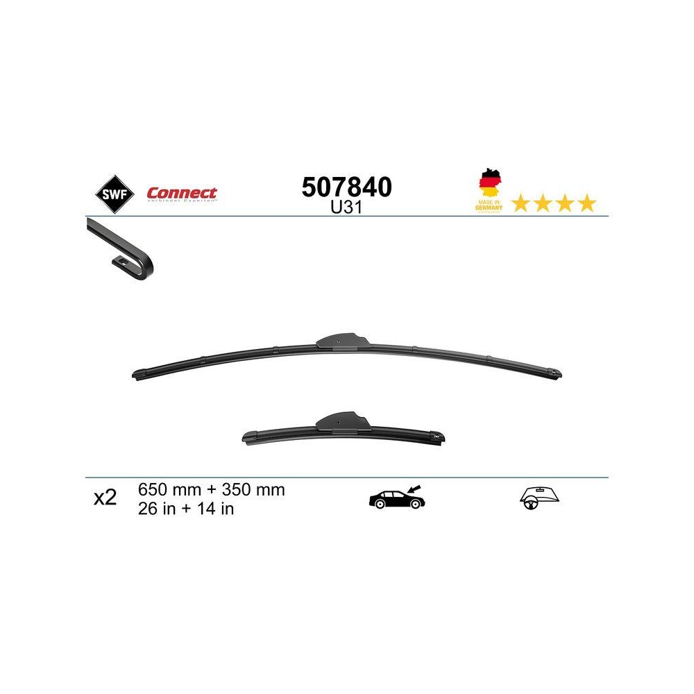 Wischblatt SWF 507840 CONNECT MADE IN GERMANY für, vorne