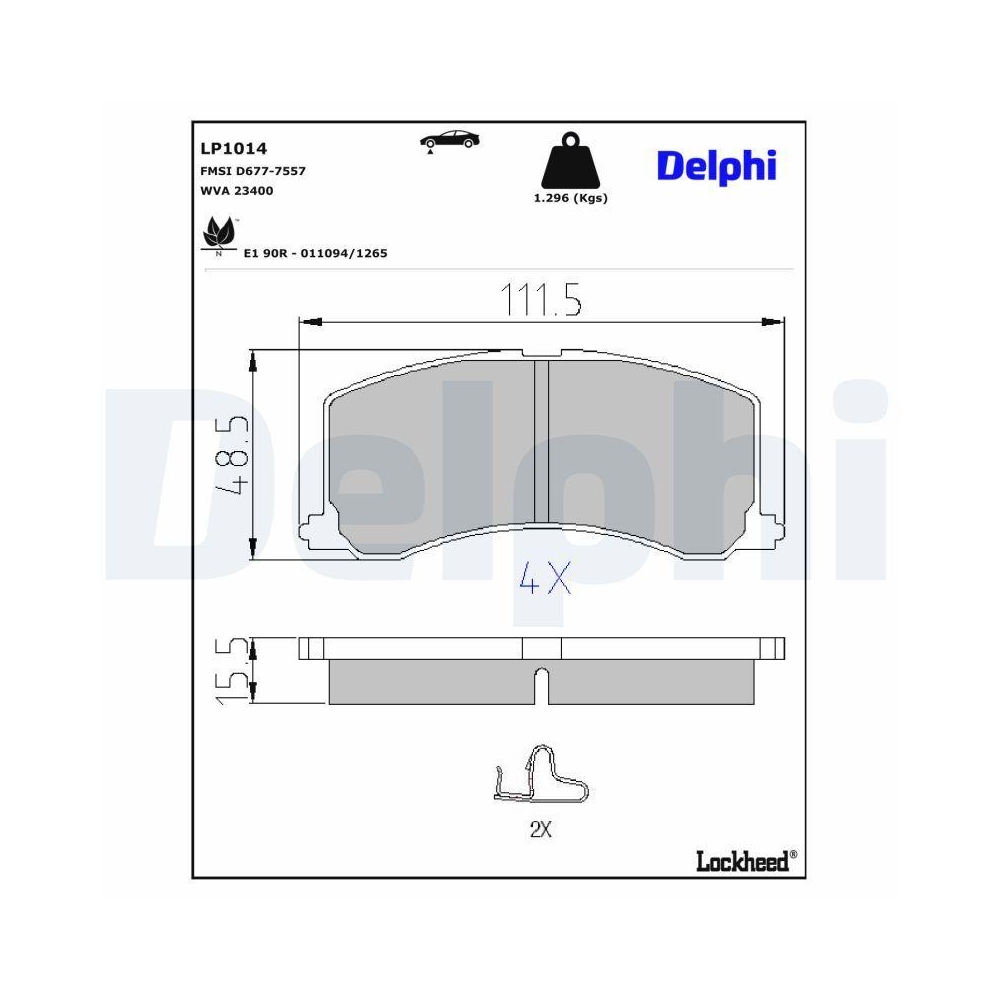 DELPHI LP1014 Bremsbelagsatz, Scheibenbremse für SUZUKI, Vorderachse