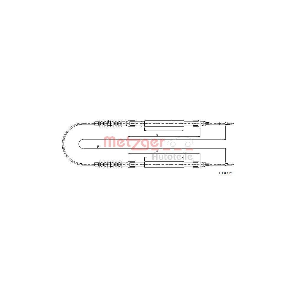 Seilzug, Feststellbremse METZGER 10.4725 f&uuml;r CITRO&Euml;N FIAT PEUGEOT, hinten