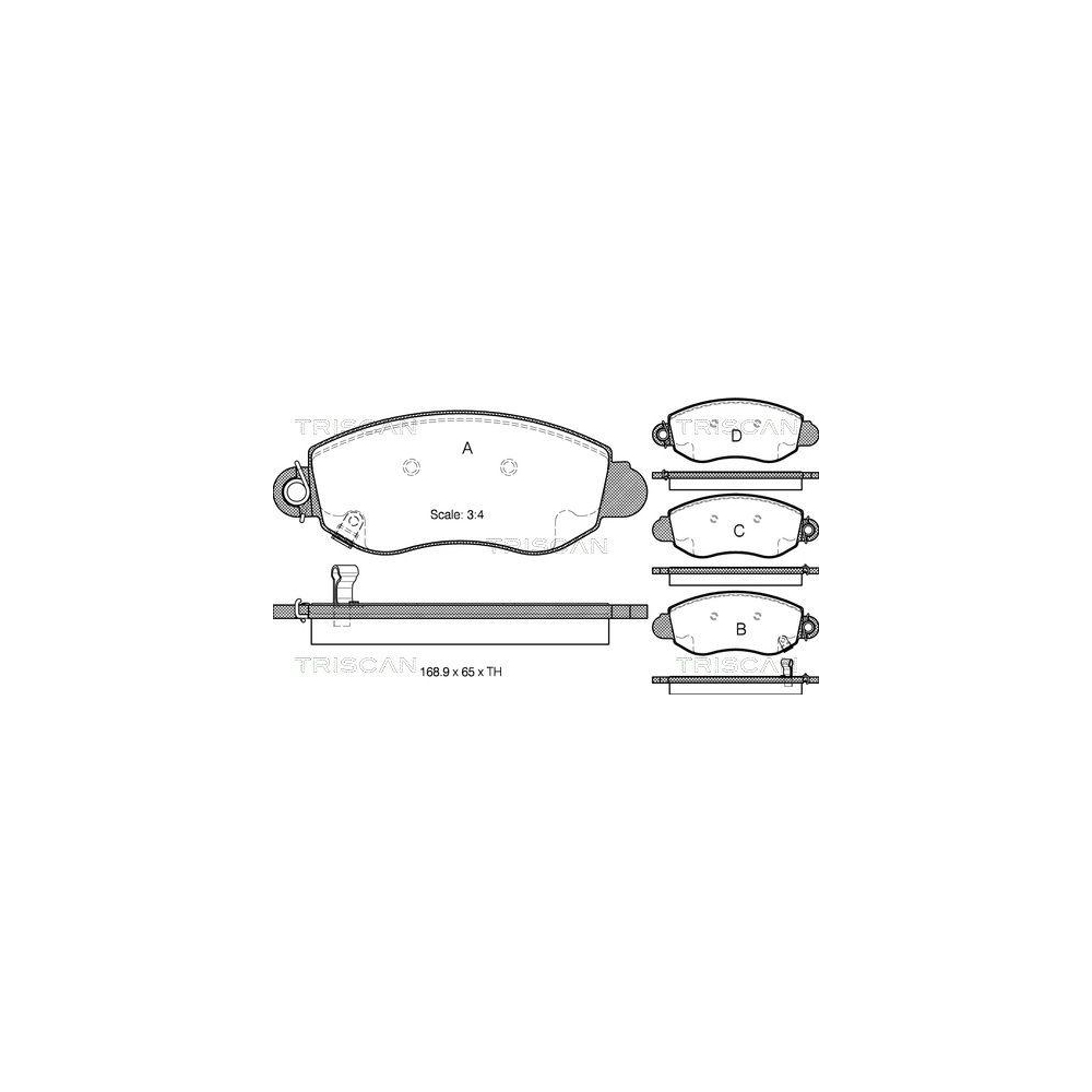 Bremsbelagsatz, Scheibenbremse TRISCAN 8110 16007 f&uuml;r FORD, Vorderachse