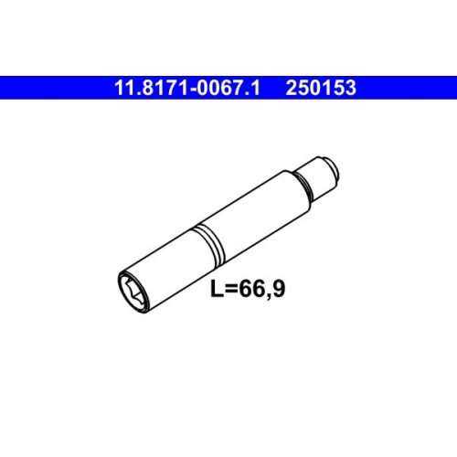 F&uuml;hrungsbolzen, Bremssattel ATE 11.8171-0067.1 f&uuml;r BMW MERCEDES-BENZ SEAT VOLVO