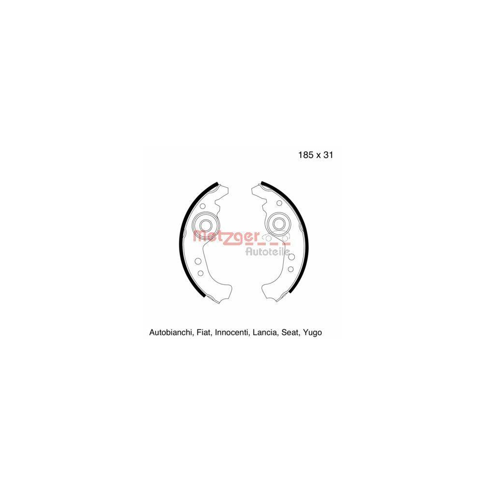 Bremsbackensatz METZGER MG 103 für FIAT LANCIA SEAT, Hinterachse, Vorderachse