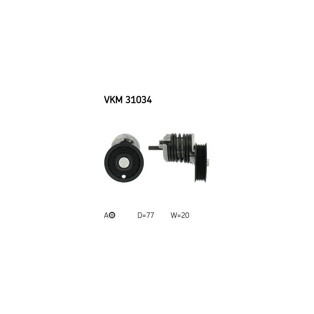 Riemenspanner, Keilrippenriemen SKF VKM 31034 f&uuml;r AUDI SEAT SKODA VW, oben