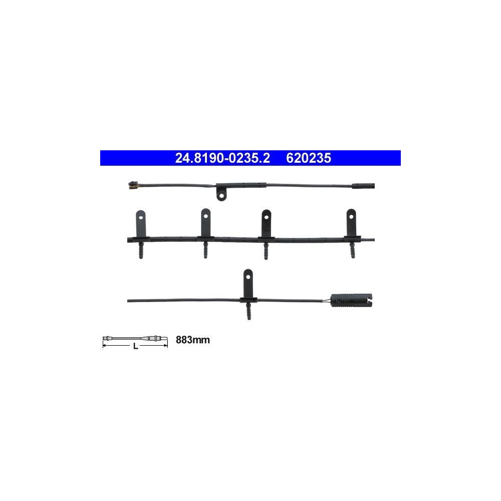 Warnkontakt, Bremsbelagverschlei&szlig; ATE 24.8190-0235.2 f&uuml;r MINI, Vorderachse