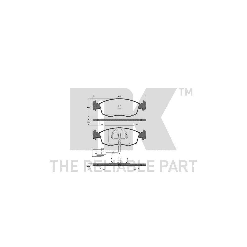 Bremsbelagsatz, Scheibenbremse NK 222531 f&uuml;r FORD, Vorderachse