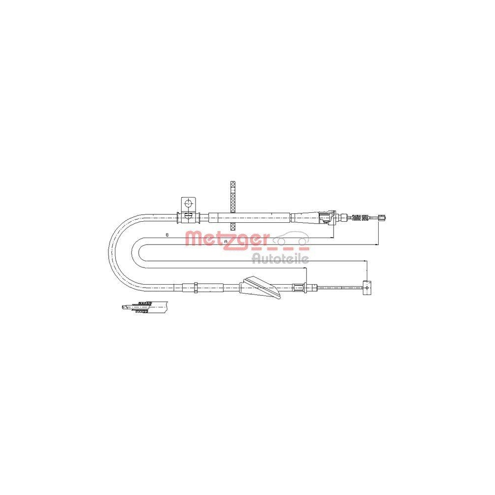 Seilzug, Feststellbremse METZGER AUTOTEILE 11.5741 f&uuml;r OPEL SUZUKI