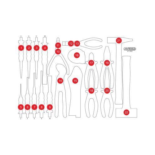 KS TOOLS Schaumstoffeinlage, Sortimentskasten 811.2022-97