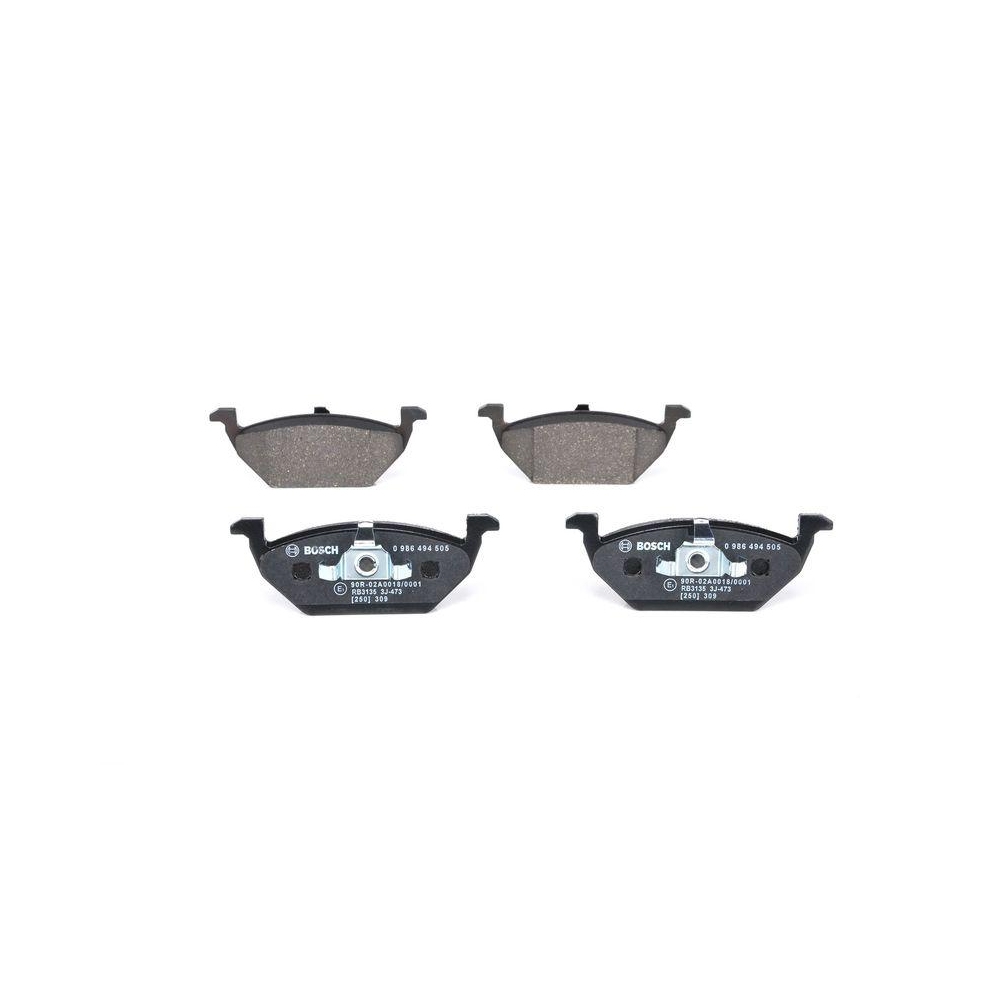 Bremsbelagsatz, Scheibenbremse BOSCH 0 986 494 505 f&uuml;r AUDI SEAT SKODA VW