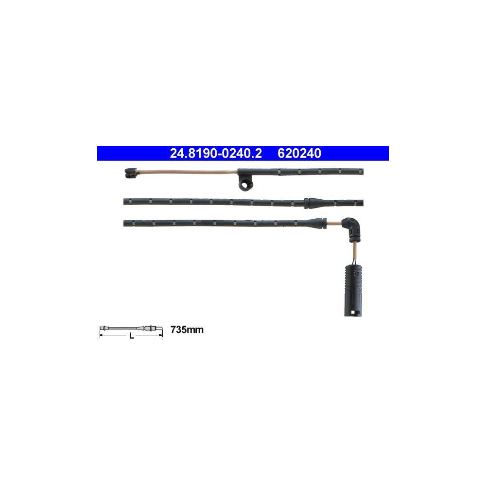 Warnkontakt, Bremsbelagverschlei&szlig; ATE 24.8190-0240.2 f&uuml;r BMW, Vorderachse