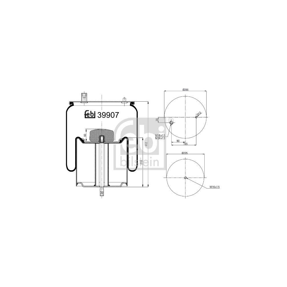 FEBI BILSTEIN Federbalg, Luftfederung 39907 f&uuml;r VOLVO RENAULT TRUCKS