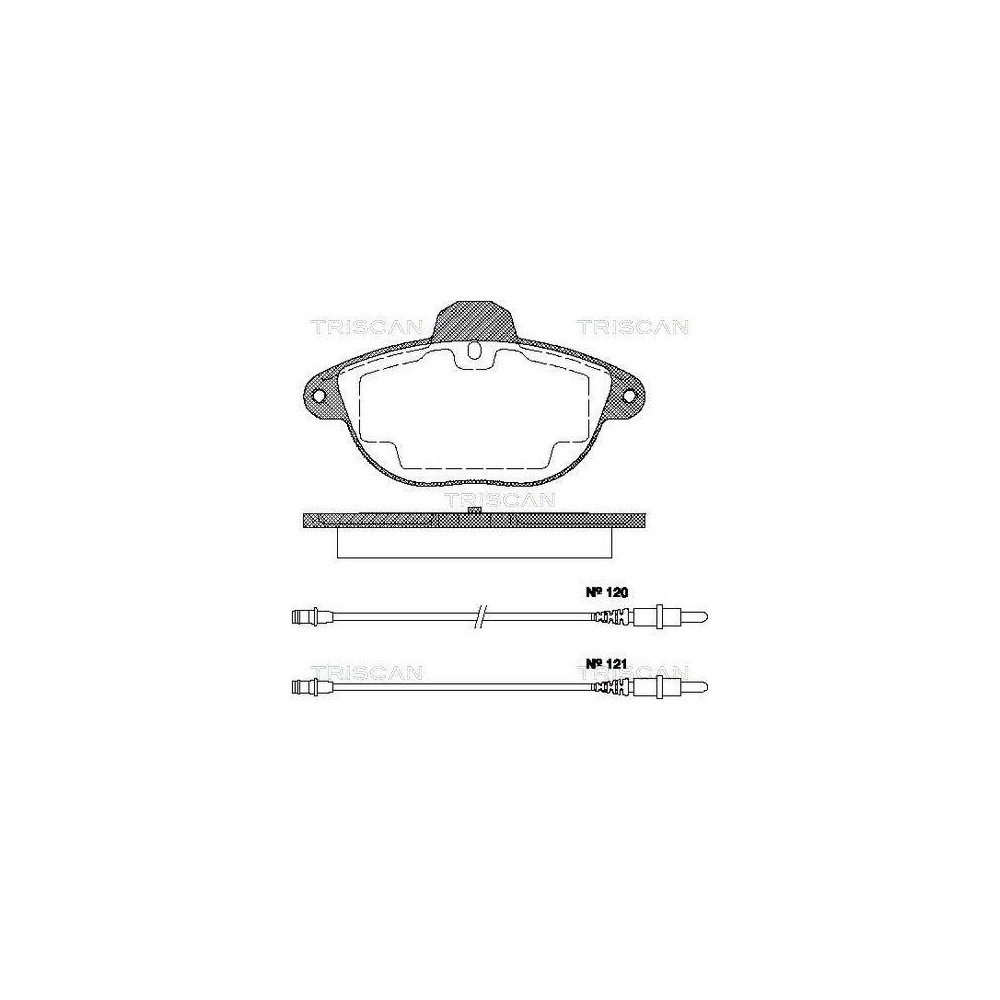 Bremsbelagsatz, Scheibenbremse TRISCAN 8110 38003 f&uuml;r CITRO&Euml;N, Vorderachse