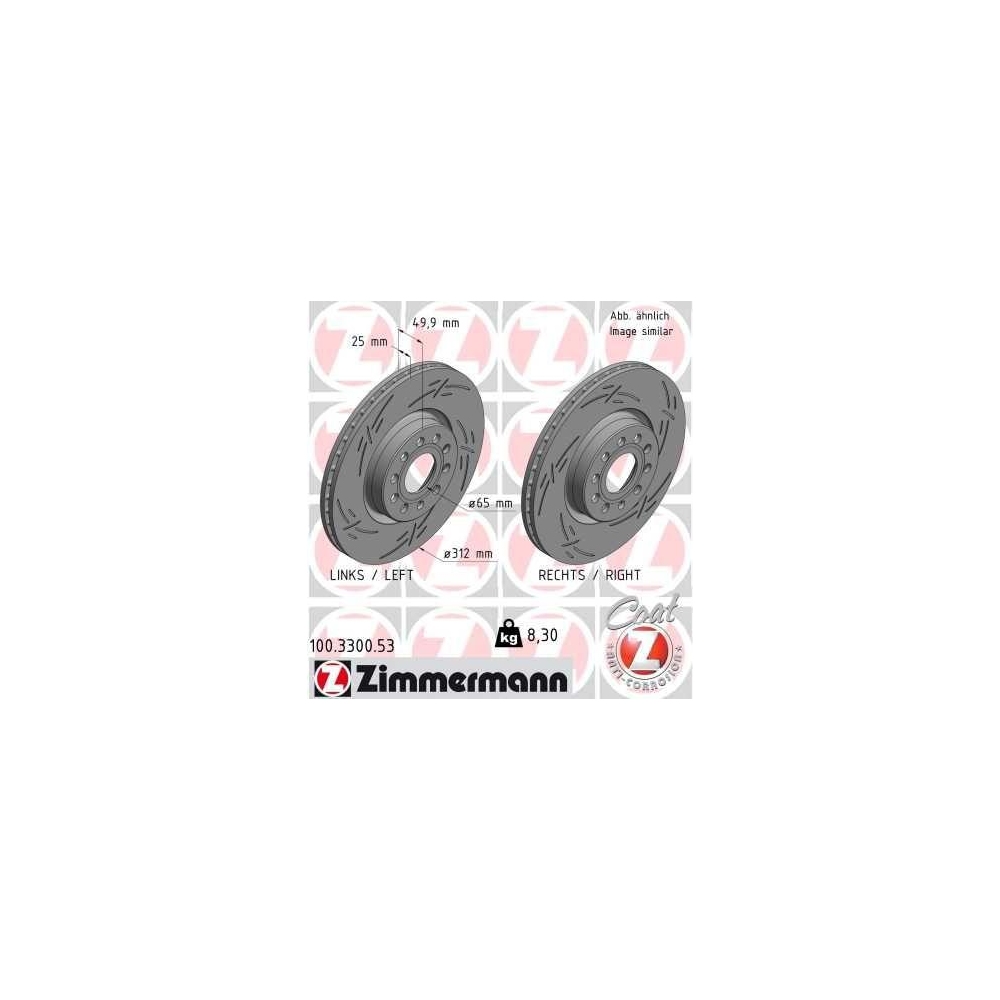 Bremsscheibe ZIMMERMANN 100.3300.53 BLACK Z f&uuml;r FORD VAG AUDI (FAW) VW (FAW)