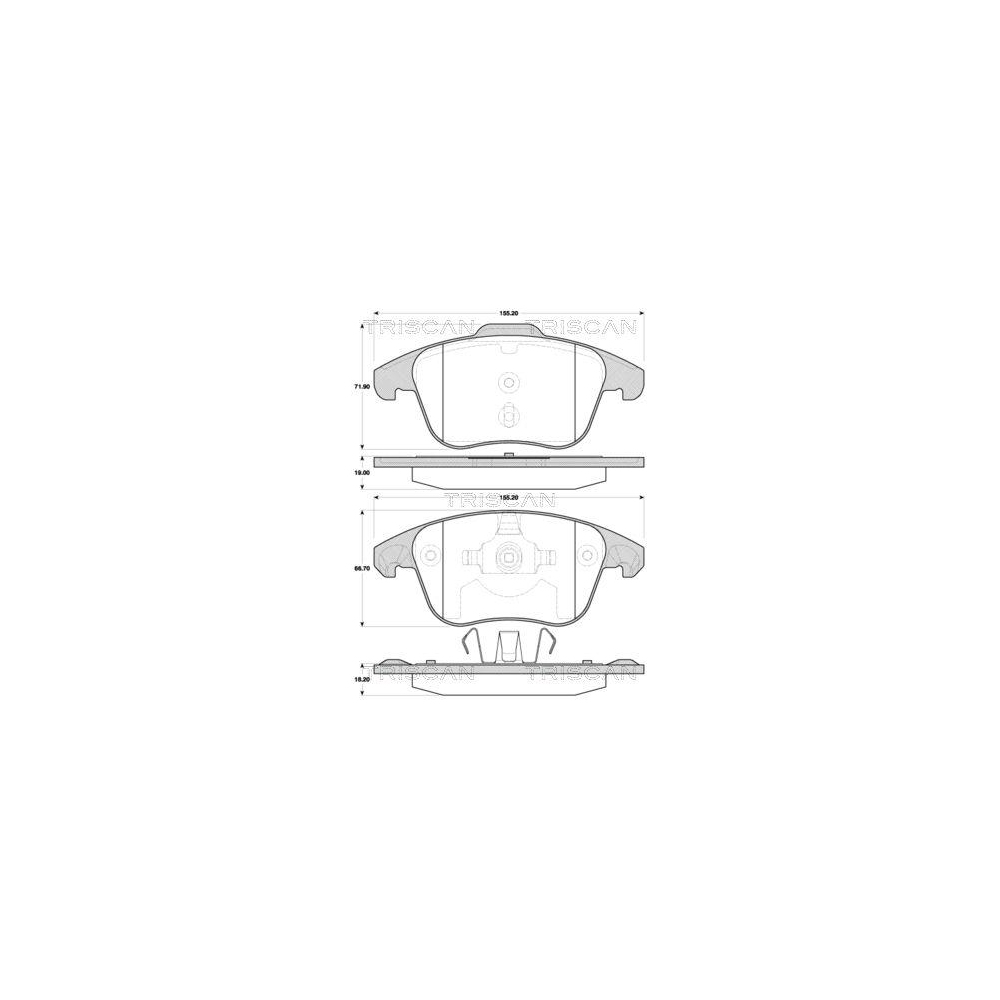 Bremsbelagsatz, Scheibenbremse TRISCAN 8110 38006 f&uuml;r CITRO&Euml;N PEUGEOT