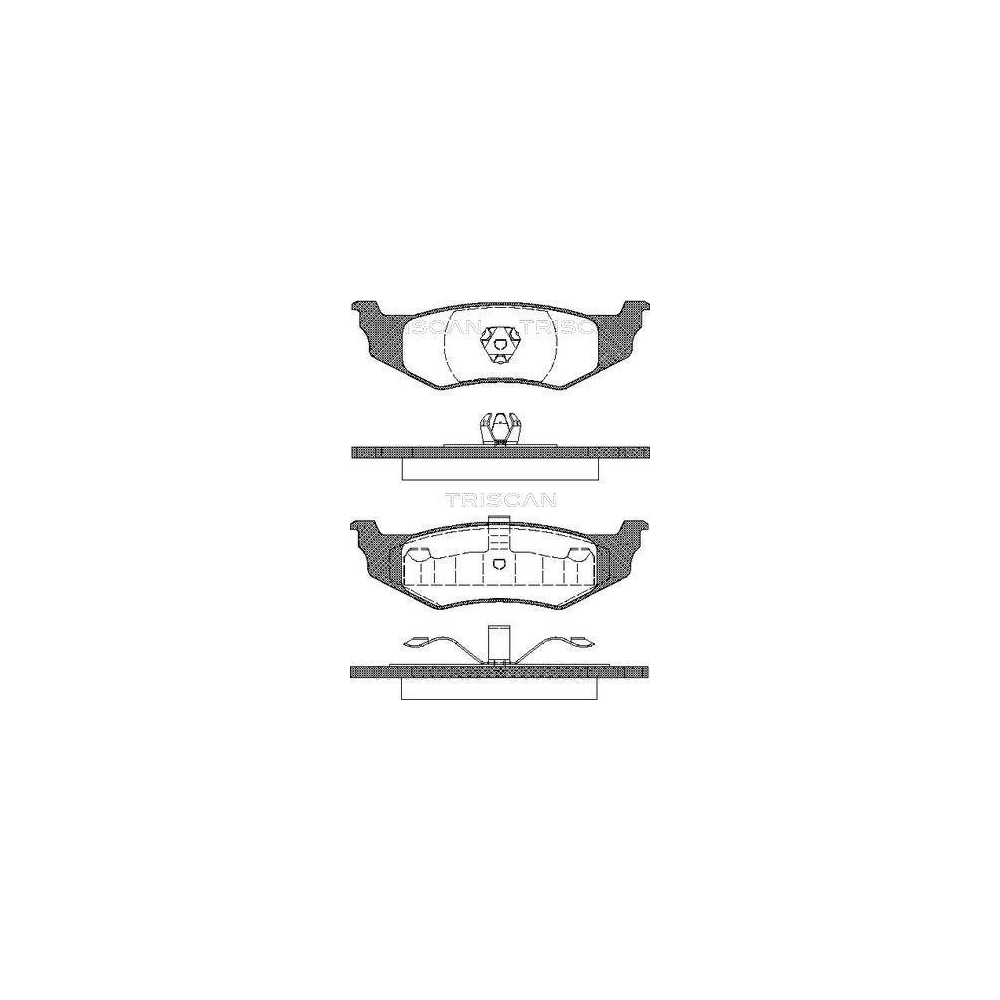 Bremsbelagsatz, Scheibenbremse TRISCAN 8110 10521 f&uuml;r CHRYSLER, Hinterachse