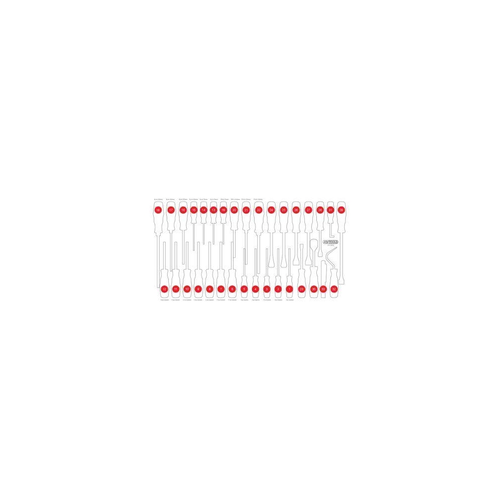 Schaumstoffeinlage, Sortimentskasten KS TOOLS 813.0033-97 für