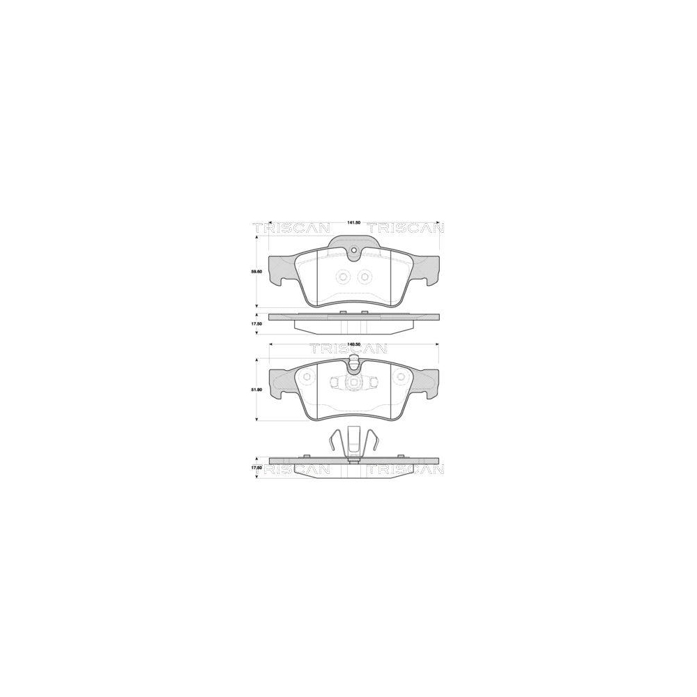 Bremsbelagsatz, Scheibenbremse TRISCAN 8110 23054 f&uuml;r MERCEDES-BENZ, Hinterachse