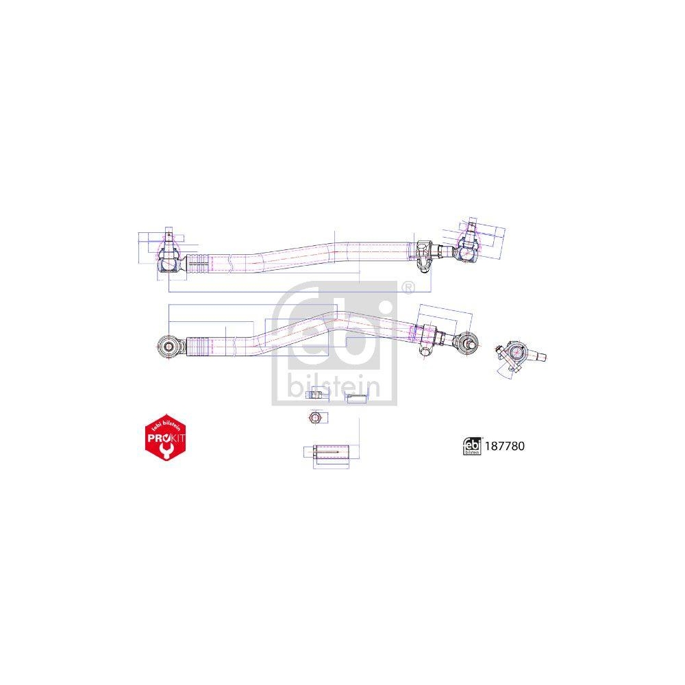 FEBI BILSTEIN Lenkstange 187780 ProKit für VOLVO, Vorderachse