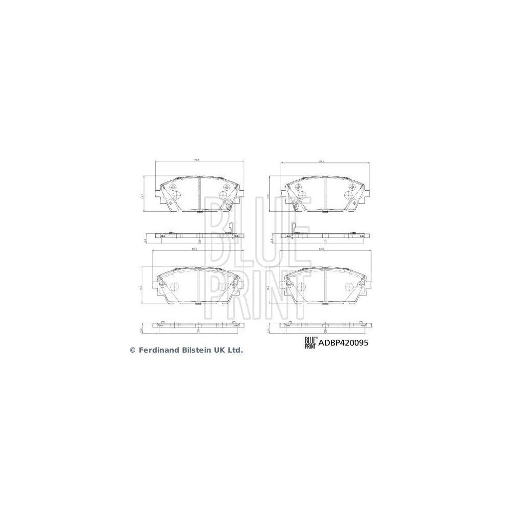 Bremsbelagsatz, Scheibenbremse BLUE PRINT ADBP420095 f&uuml;r MAZDA, Vorderachse
