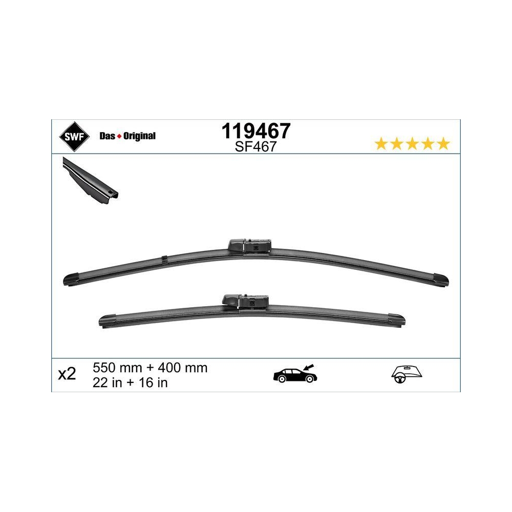 Wischblatt SWF 119467 DAS ORIGINAL SET für FORD FORD (CHANGAN), vorne