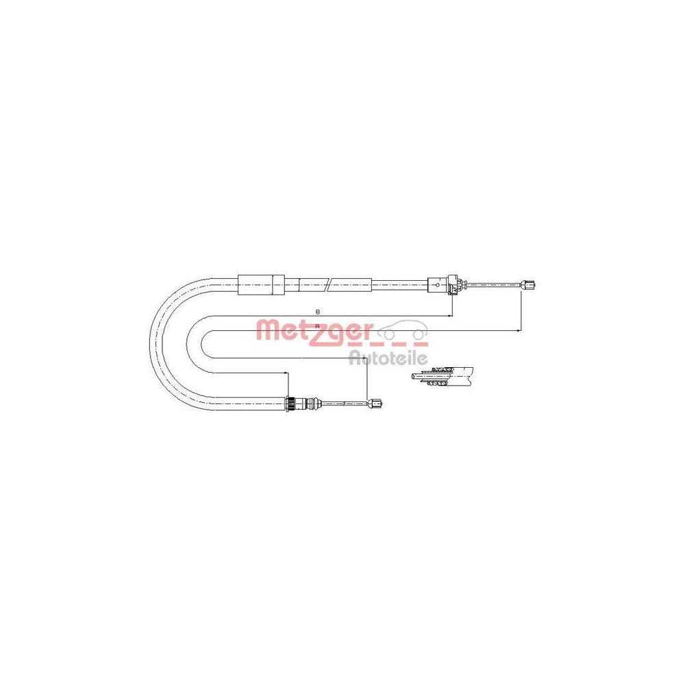 Seilzug, Feststellbremse METZGER AUTOTEILE 11.6663 für RENAULT, hinten rechts