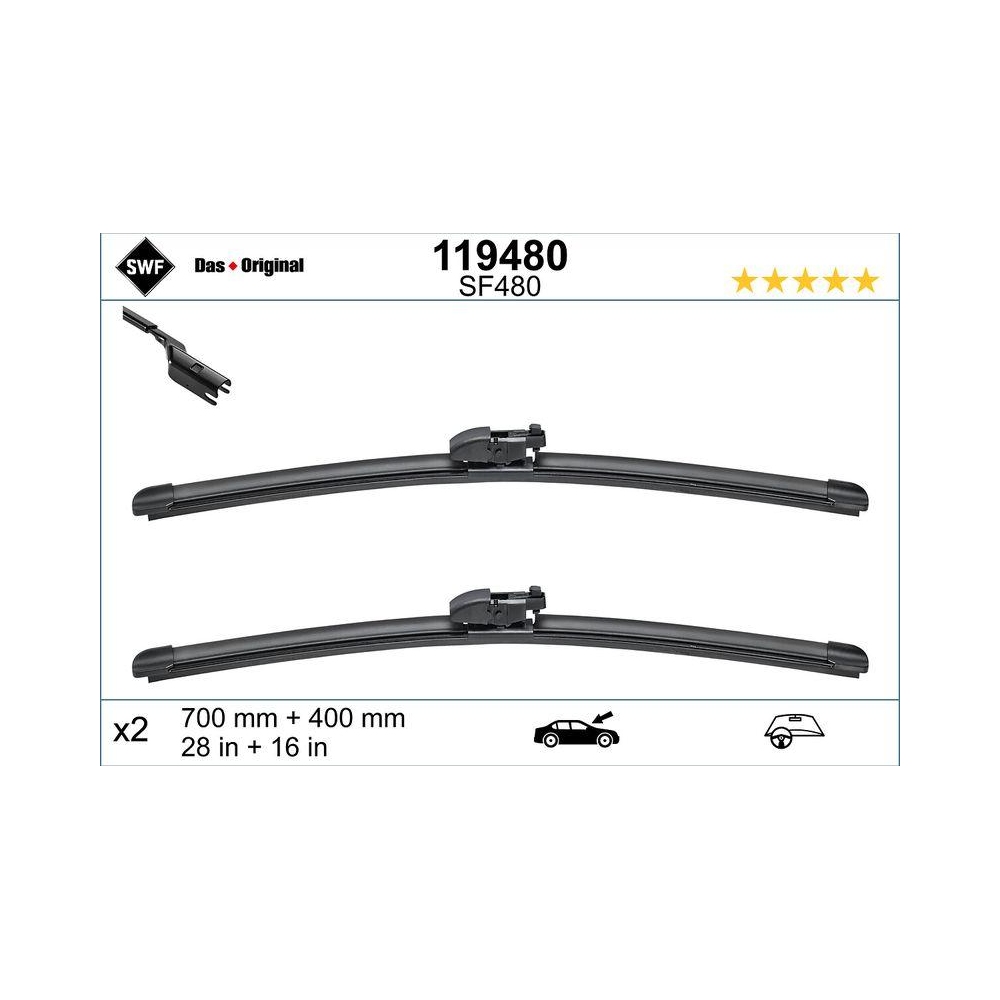 Wischblatt SWF 119480 DAS ORIGINAL SET für TOYOTA, vorne