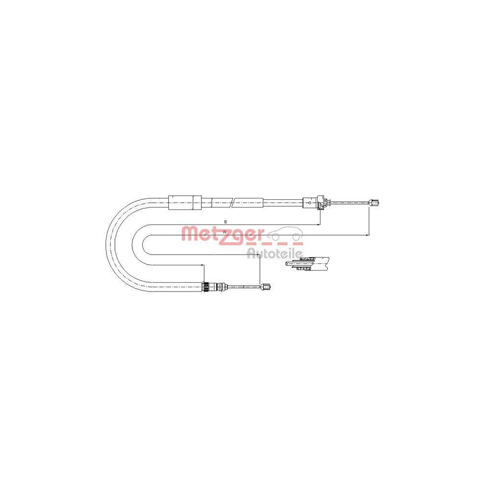 Seilzug, Feststellbremse METZGER AUTOTEILE 11.6664 f&uuml;r RENAULT, hinten links