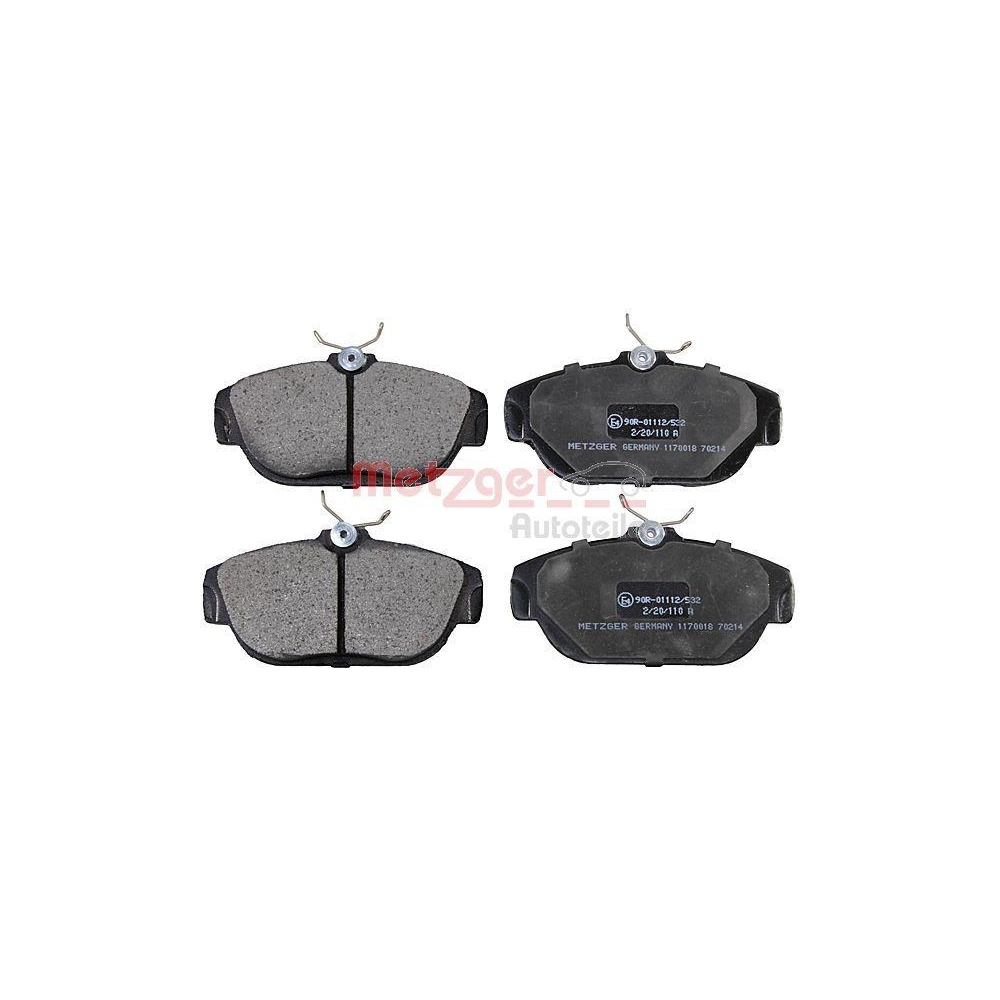 Bremsbelagsatz, Scheibenbremse METZGER 1170018 f&uuml;r VOLVO, Vorderachse