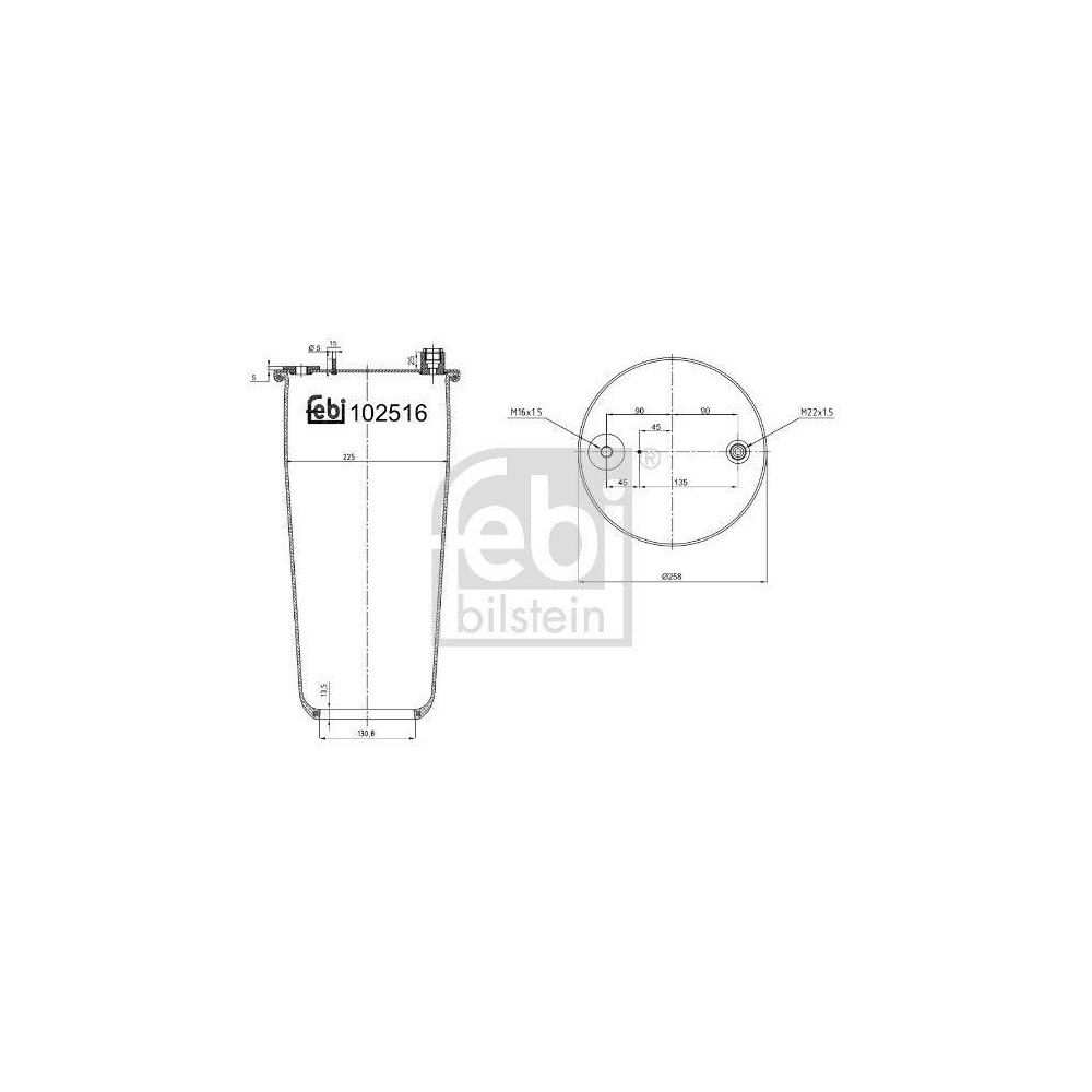 FEBI BILSTEIN Federbalg, Luftfederung 102516 für MERCEDES-BENZ, Hinterachse