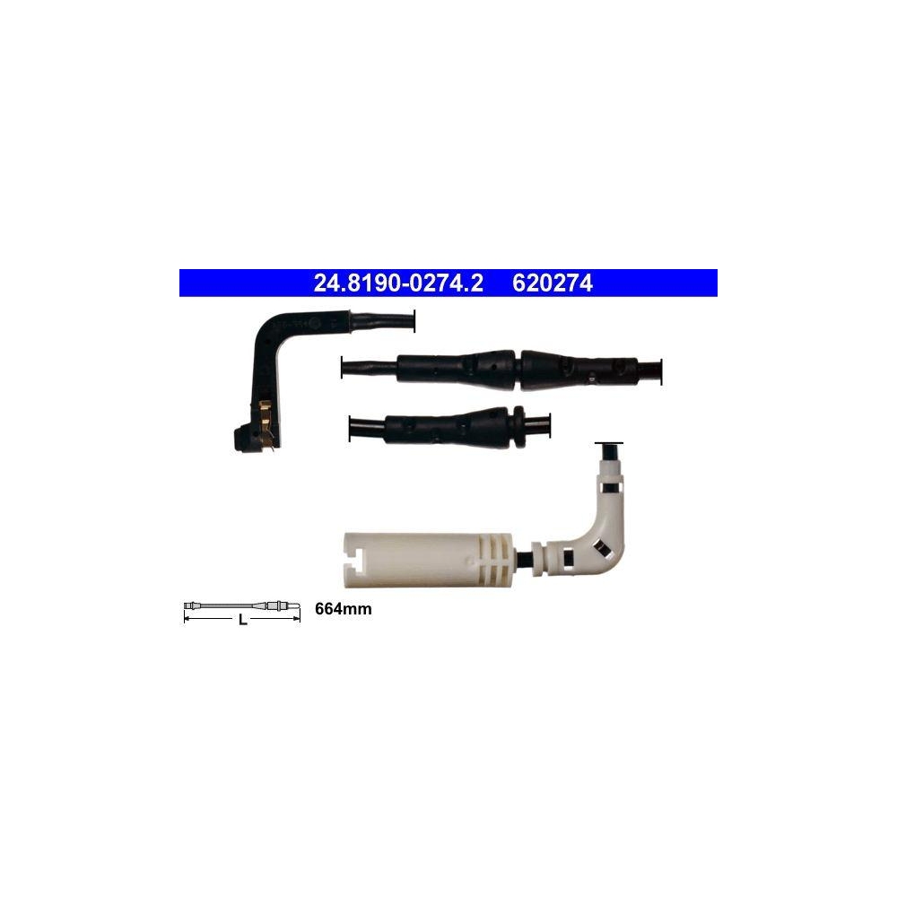 Warnkontakt, Bremsbelagverschlei&szlig; ATE 24.8190-0274.2 f&uuml;r BMW, Hinterachse