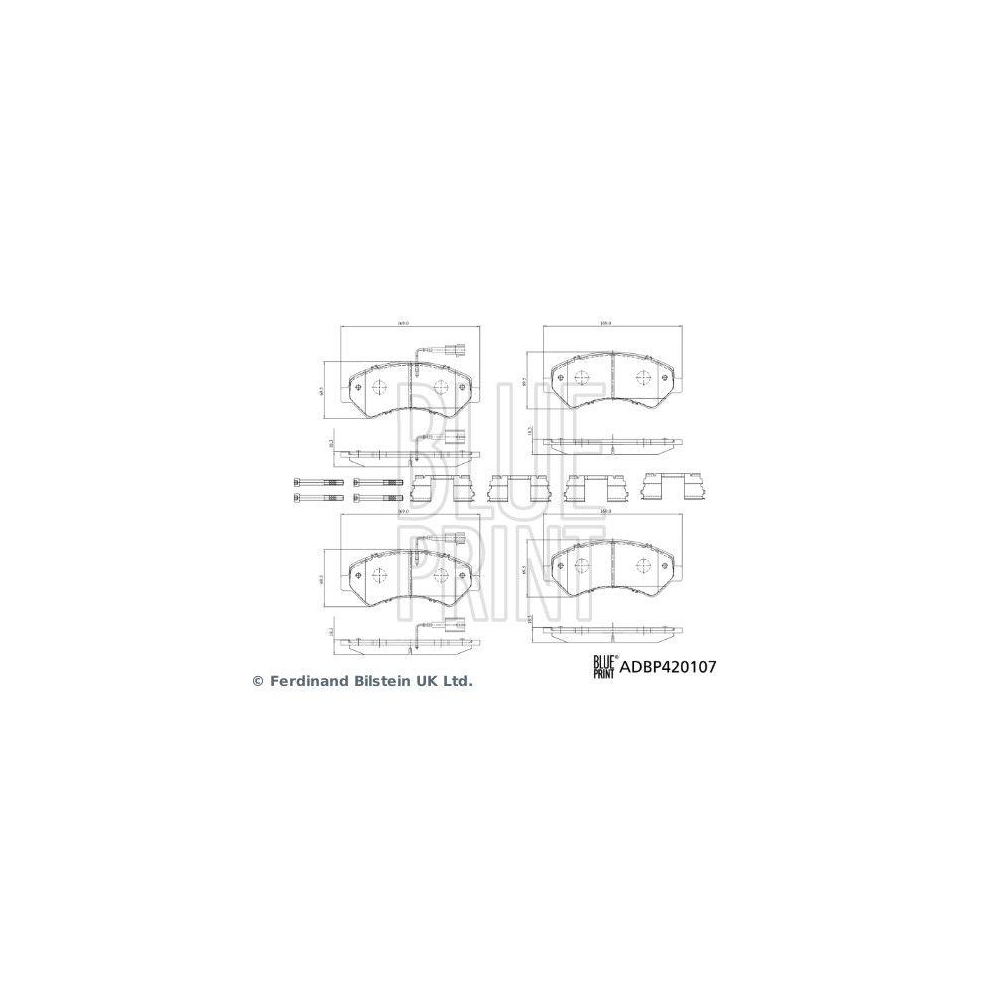 Bremsbelagsatz, Scheibenbremse BLUE PRINT ADBP420107 f&uuml;r CITRO&Euml;N FIAT OPEL